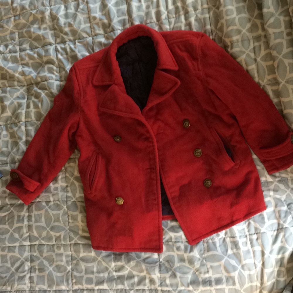 Liz Sport petite vintage red Pea coat